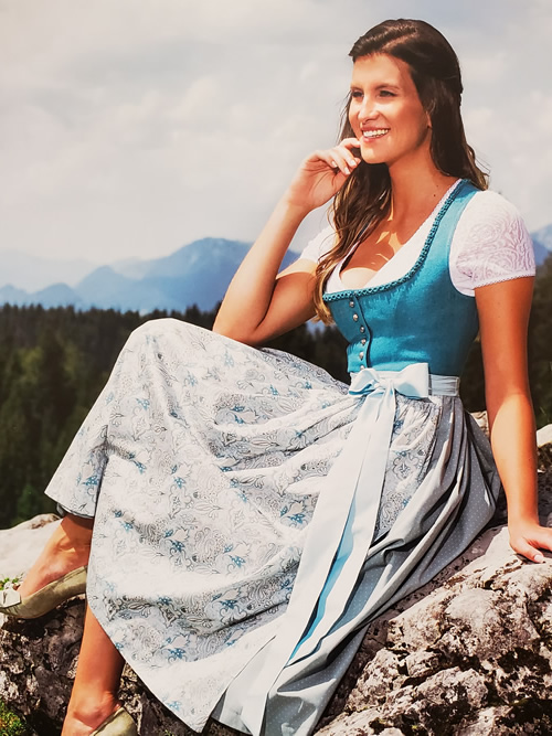 100% Cotton is  this beautiful Dirndl - large sizes available